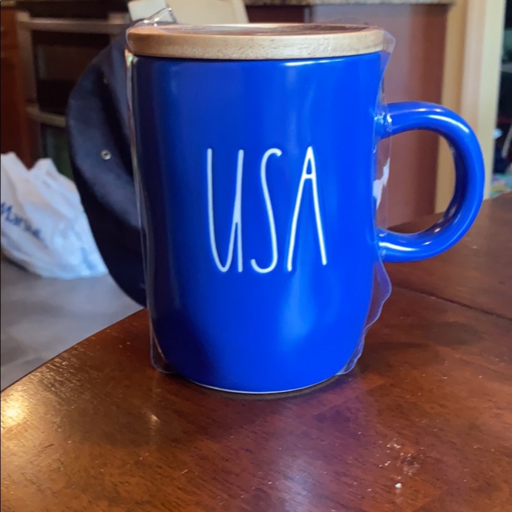 Rae dunn blue usa cellar mug
